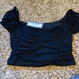 Black bustier crop top